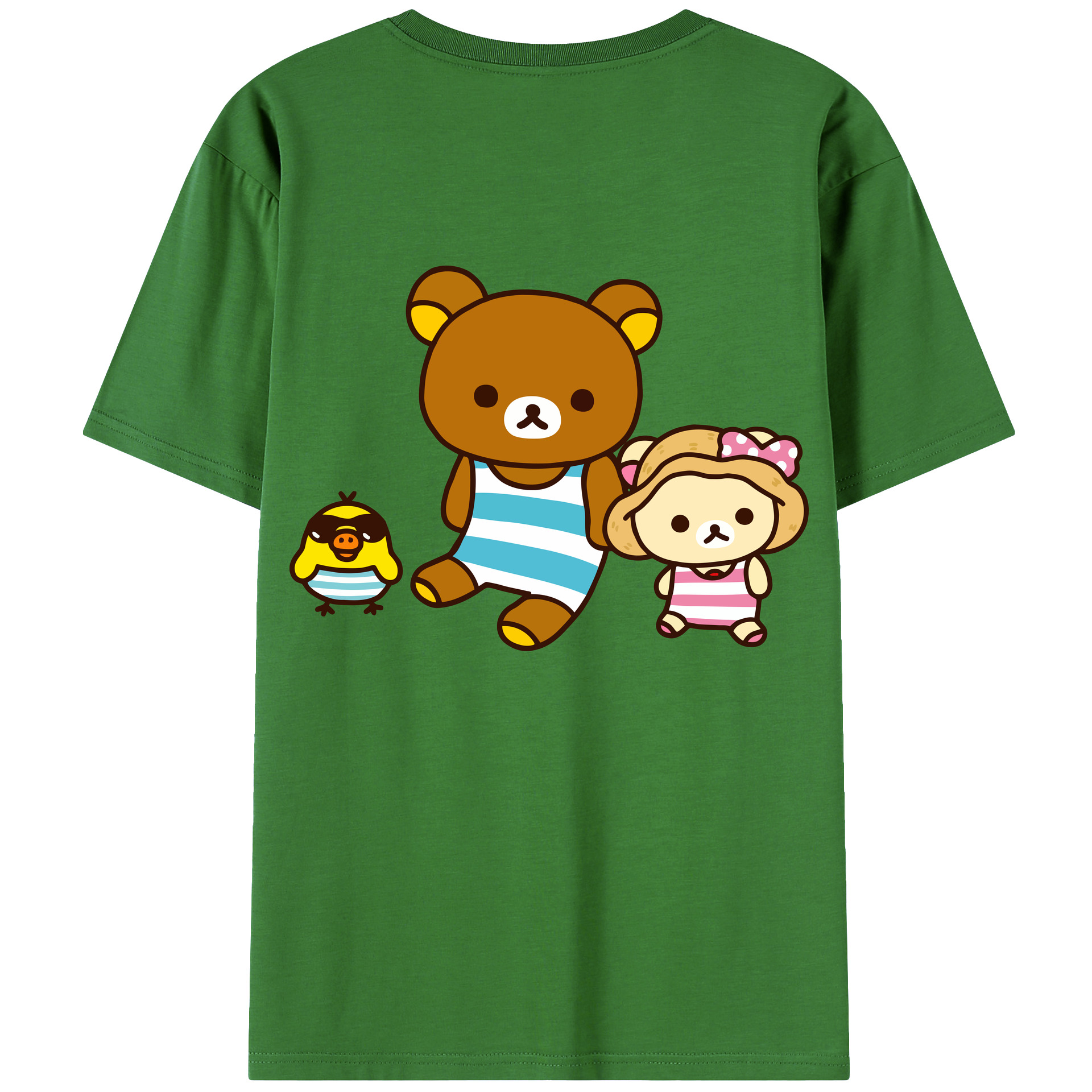 （画像用） リラックマ リラックマ キイロイトリ Rilakkuma Korilakkuma Kiiroitori レディース半袖Tシャツ(バックプリント)